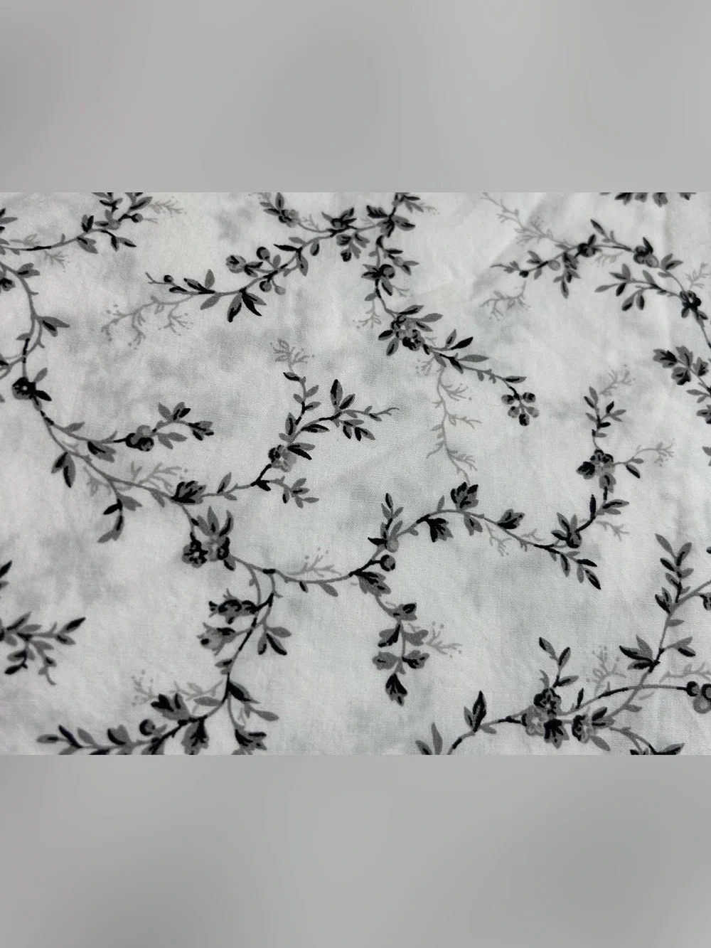 Laura Ashley Twin XL Flat Sheet 100% Cotton White/Black/Gray Floral OEKO-TEX